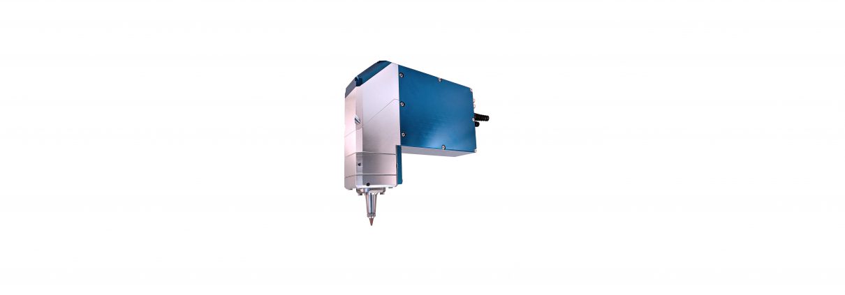 A blue and white picture of an electric device.