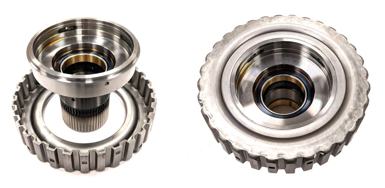 Here's an alt tag for the image: `Metal transmission parts`